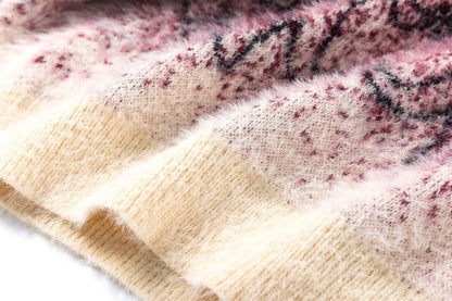 Tie-Dye Gradient Mohair Jacquard Oversize Knit Sweater WN11524