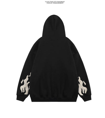 Cross Embroidery Zipper Hoodie WN11001