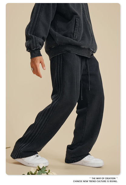 Washed Heavyweight Straight Leg Sweatpants WN6019