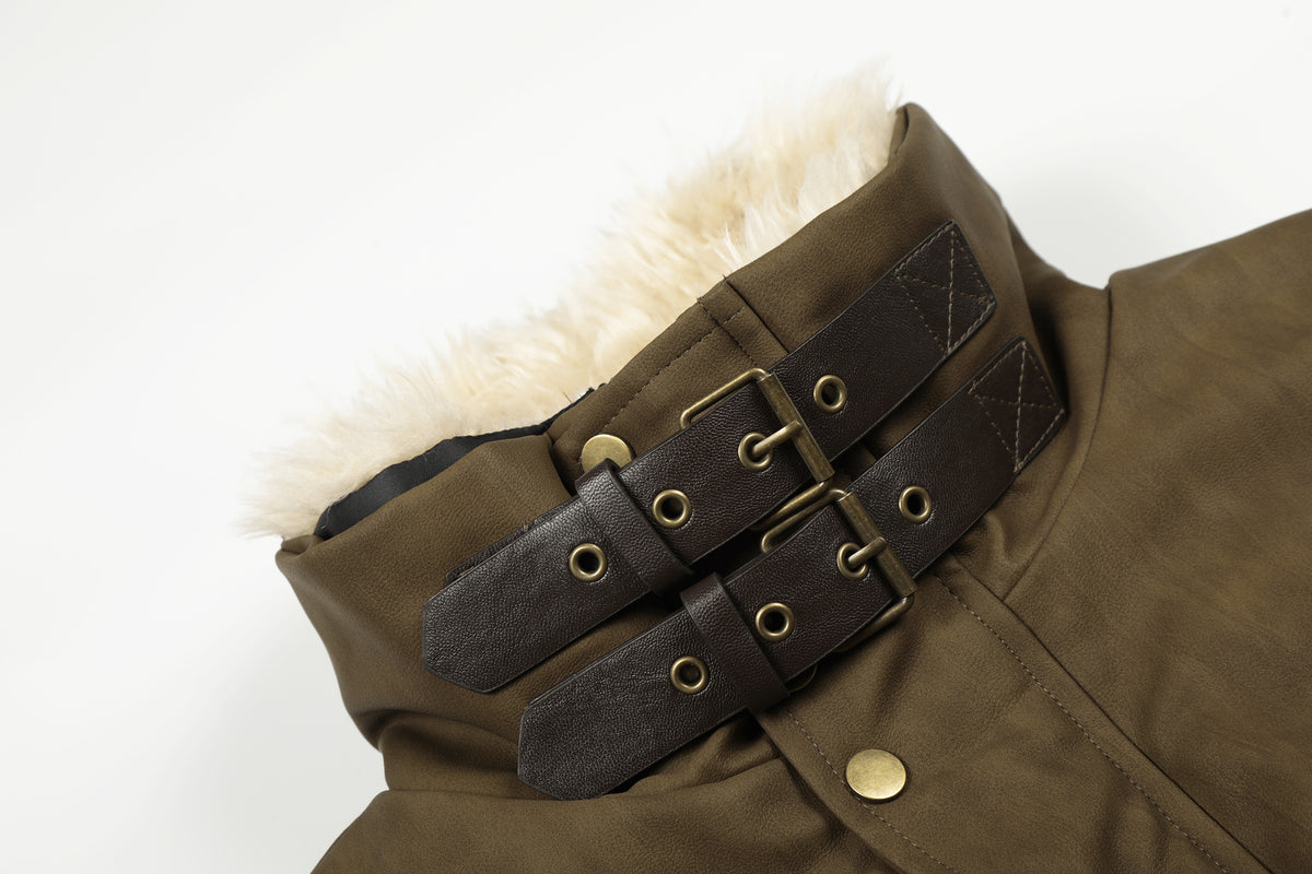 Fake Fur Collar Cropped Utility Jacket WN28023