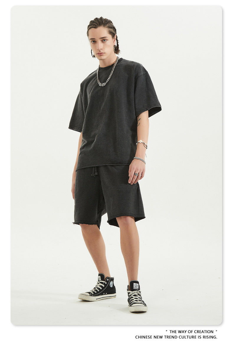 Water Washed Heavyweight Oversize Short Sleeve T-Shirt WN6077