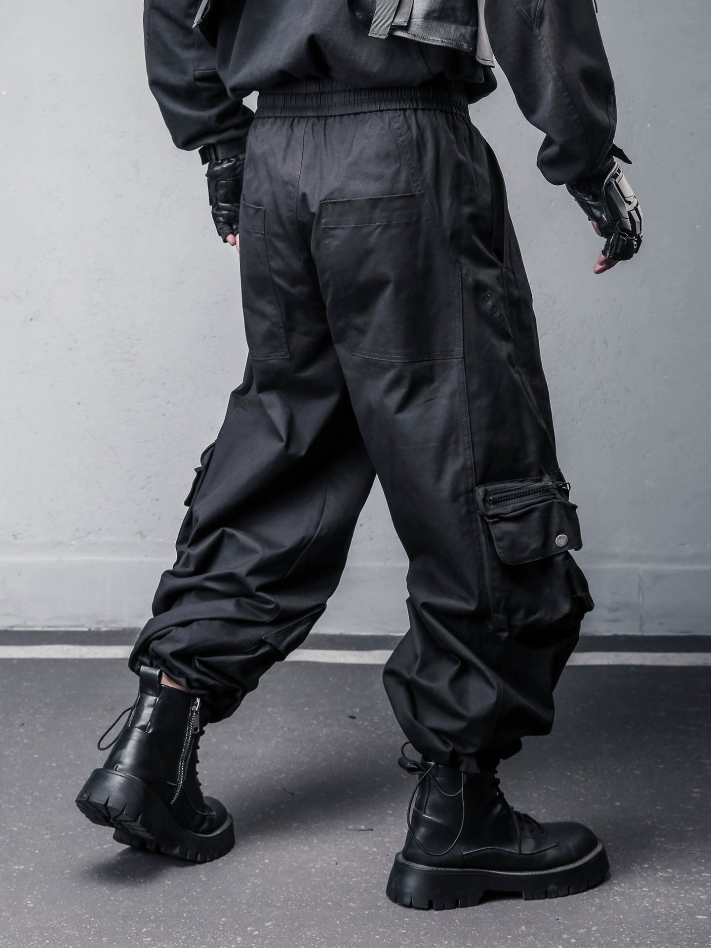 Large Pocket Wash Wide Leg Cargo Pants WN22353