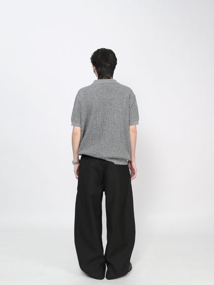 Melange Knit Polo Short Sleeve Shirt WN24488