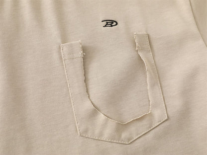 Damage Raw Hem Pocket Oversize Short Sleeve T-Shirt WN26864