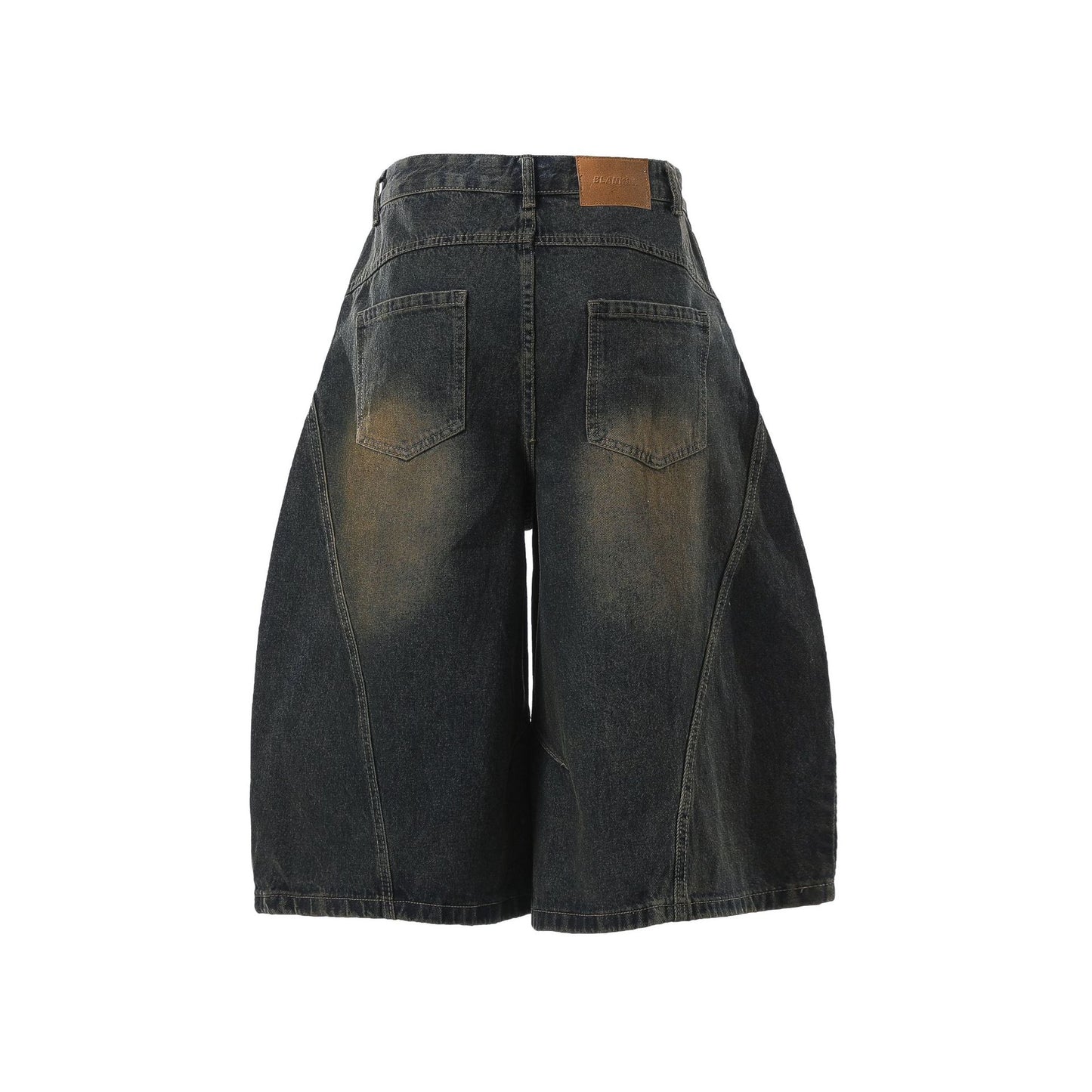 Washed Whisker Curved Cropped Denim Jeans WN25531