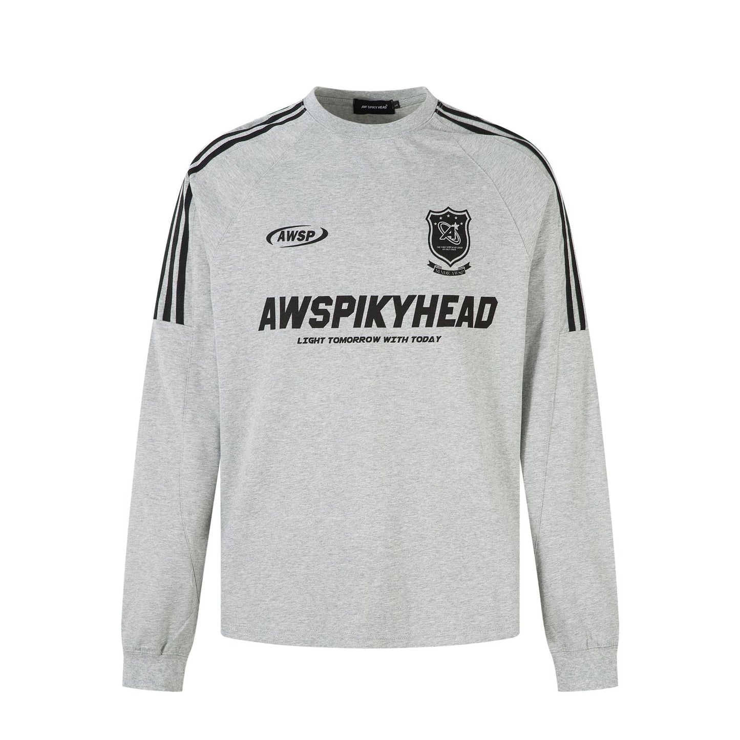 High-Neck Heavyweight Stripe Long Sleeve T-Shirt WN25629