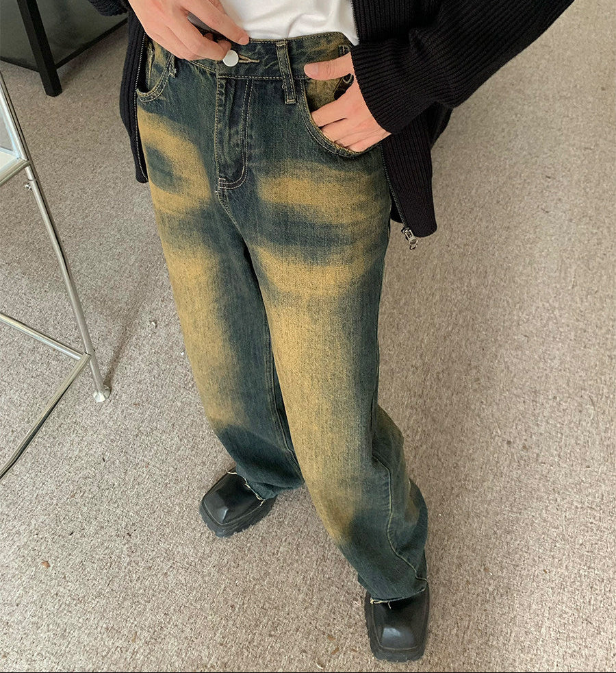 Washed Wide Leg Denim Jeans WN25371