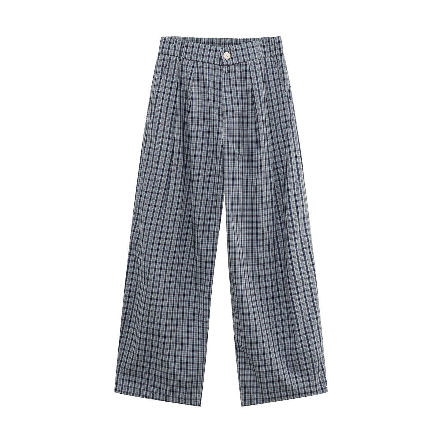 Check Short Sleeve Shirt & Wide Leg Pants Setup WN25031