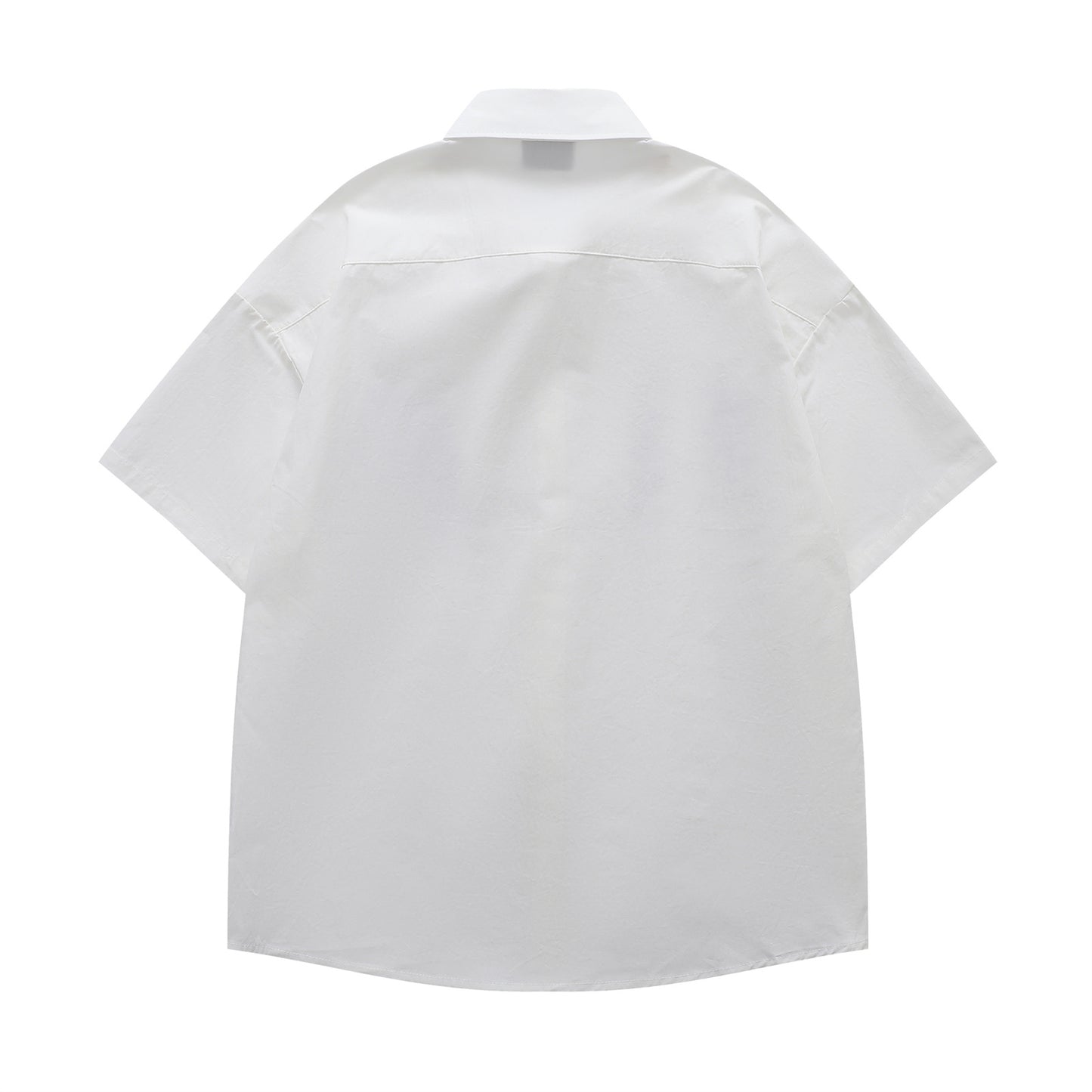 Floral Embroidery Oversize Short Sleeve Shirt WN18542