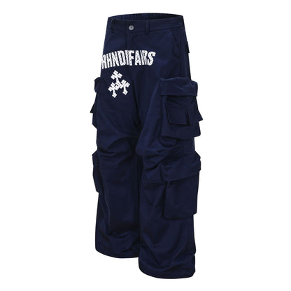 Multi-Pocket Wide Leg Cargo Pants WN25848