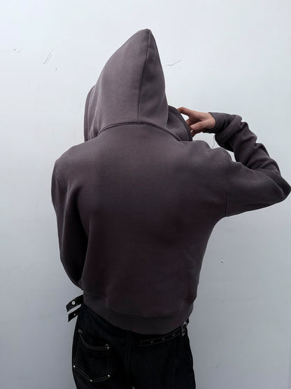 Studs Design Graphic Letter Zipper Hoodie WN20921