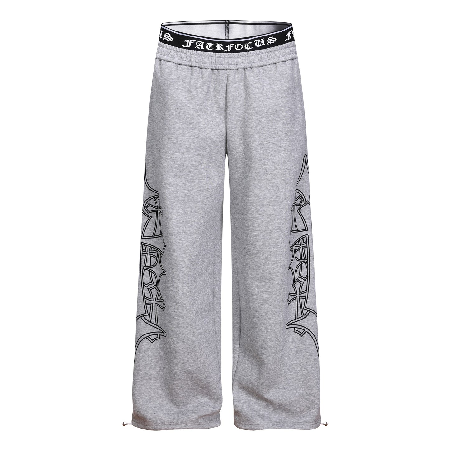 Letter Print Deconstruction Wide Leg Sweatpants WN26110