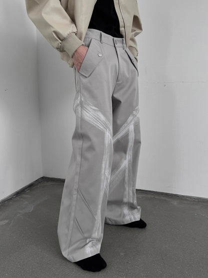 Painted Design Wide-Leg Pants WN10798