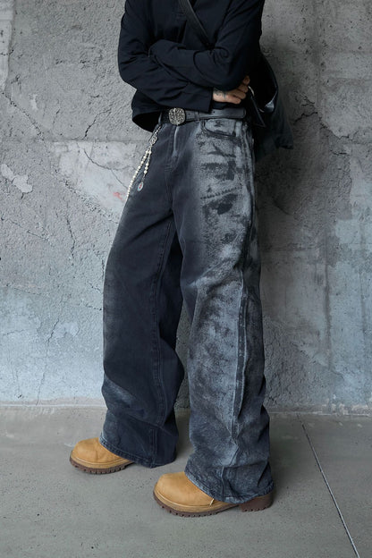 Washed Wide Leg Denim Jeans WN25408