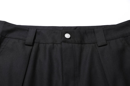 Pleats Wide Leg Curved Trousers WN26045