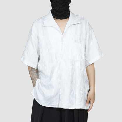 Side Slit Jacquard Short Sleeve Shirt WN20184