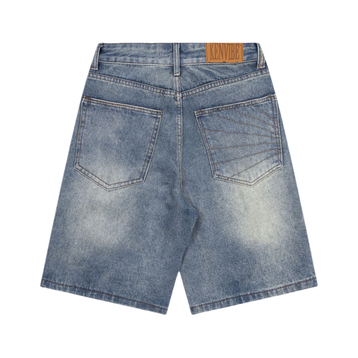 Panel Washed Denim Half Jeans WN26967