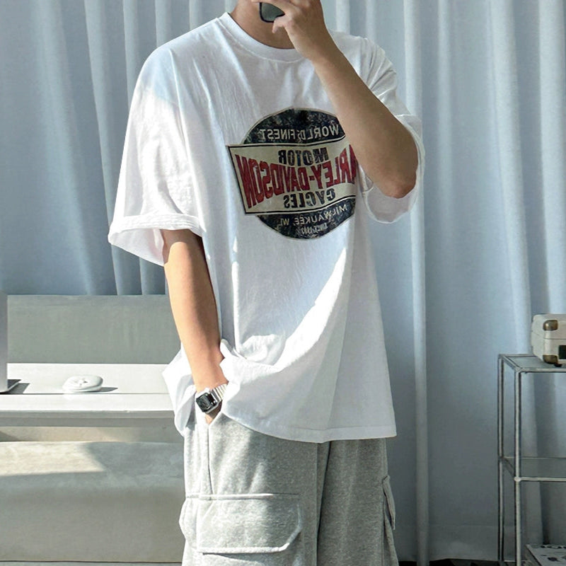 Graphic Letter Print Oversize Short Sleeve T-Shirt WN20283