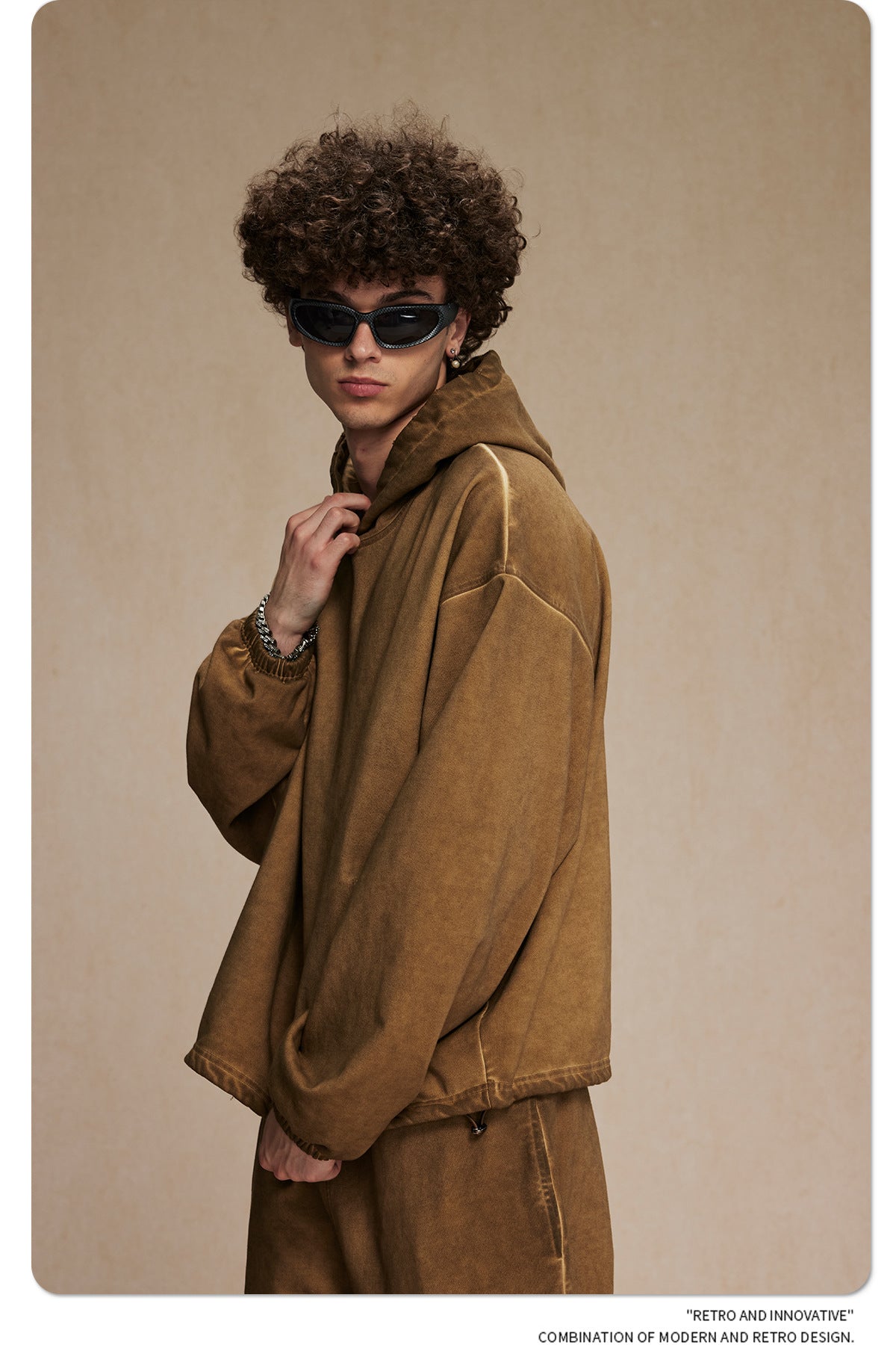 Oversize Drawstring Washed Hoodie WN9976