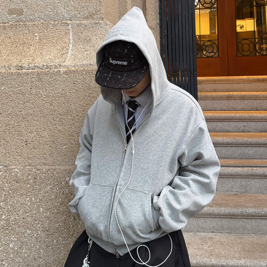Short Oversize Zipper Hoodie WN24389