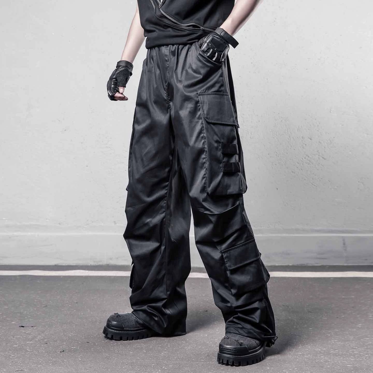 Functional Multi-Pocket Wide Leg Cargo Pants WN22449