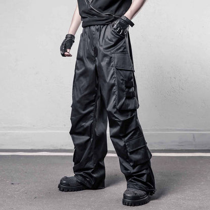 Functional Multi-Pocket Wide Leg Cargo Pants WN22449