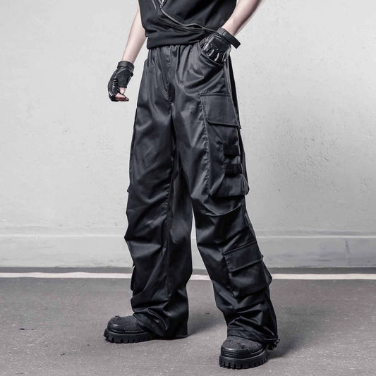 Functional Multi-Pocket Wide Leg Cargo Pants WN22449