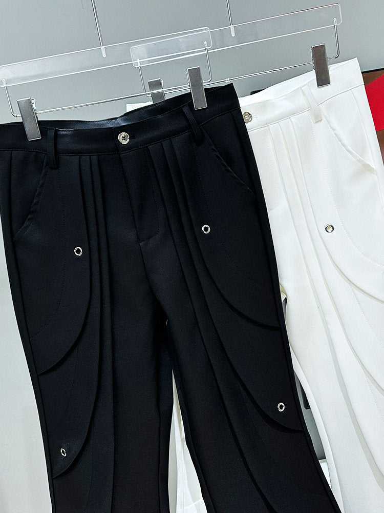 Deconstructed Heavyweight Wide Leg Flare Trousers WN23952