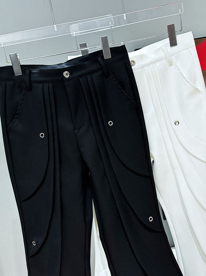 Deconstructed Heavyweight Wide Leg Flare Trousers WN23952