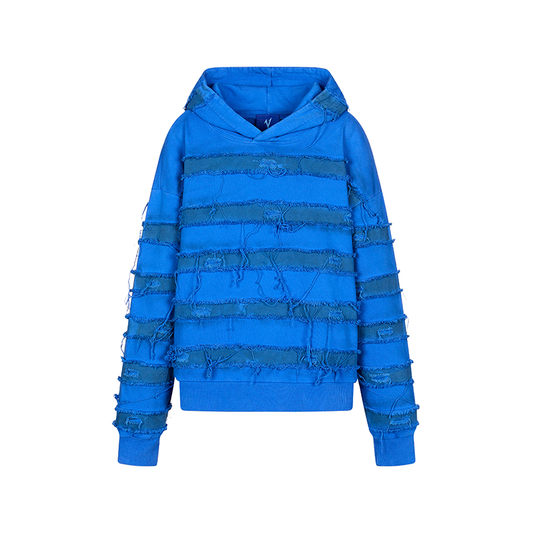 Mix Fringe Design Denim Hoodie WN20990