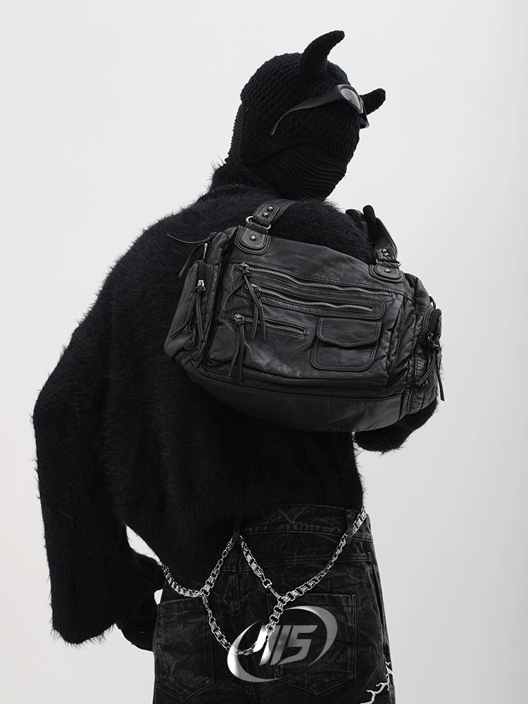 Washed Multi-Pocket Shoulder Bag WN18689