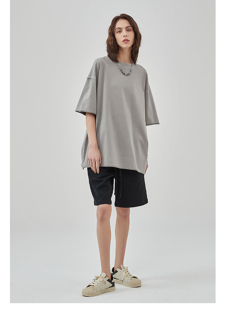 Oversize Washed Short-sleeve T-shirt WN6626