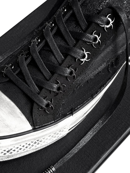 Double Tongue Spring Canvas Waxed Vulcanized Sole Sneakers WN27064