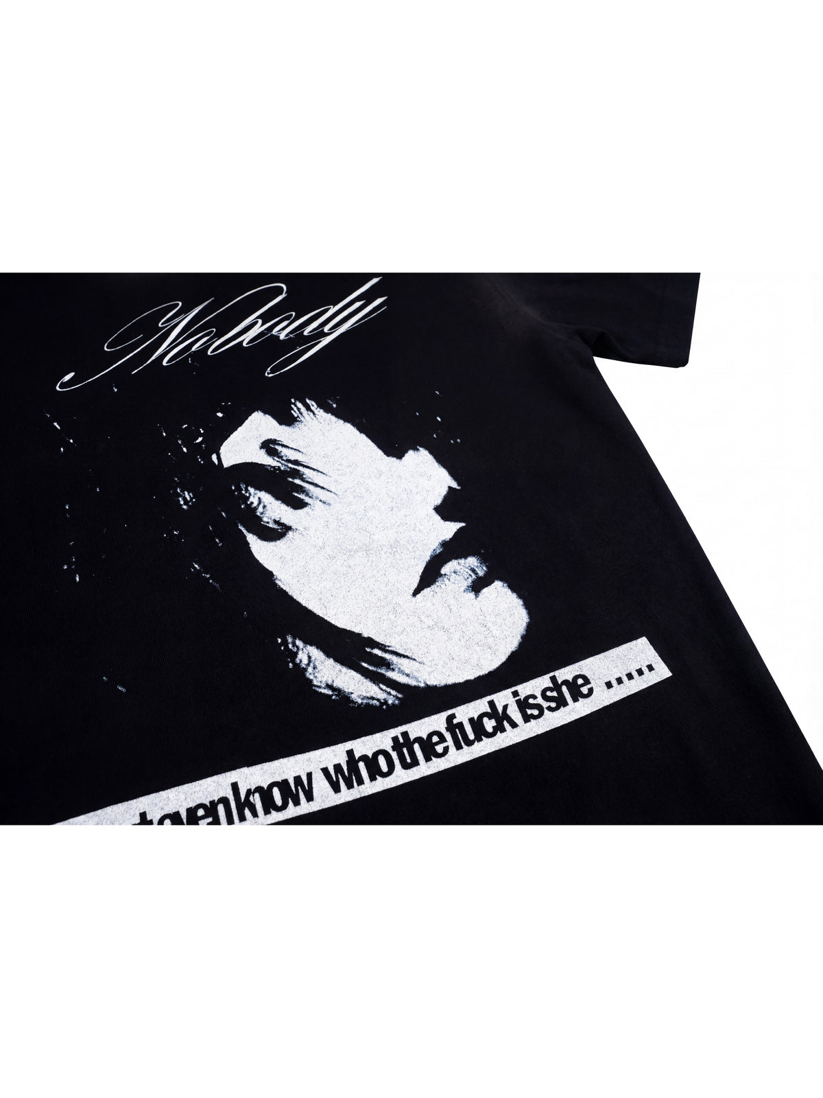 Washed Portrait Letter Print Short Sleeve T-Shirt WN27209