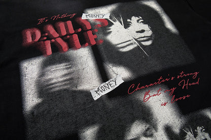 Blurred Portrait Print Short Sleeve T-Shirt WN16805