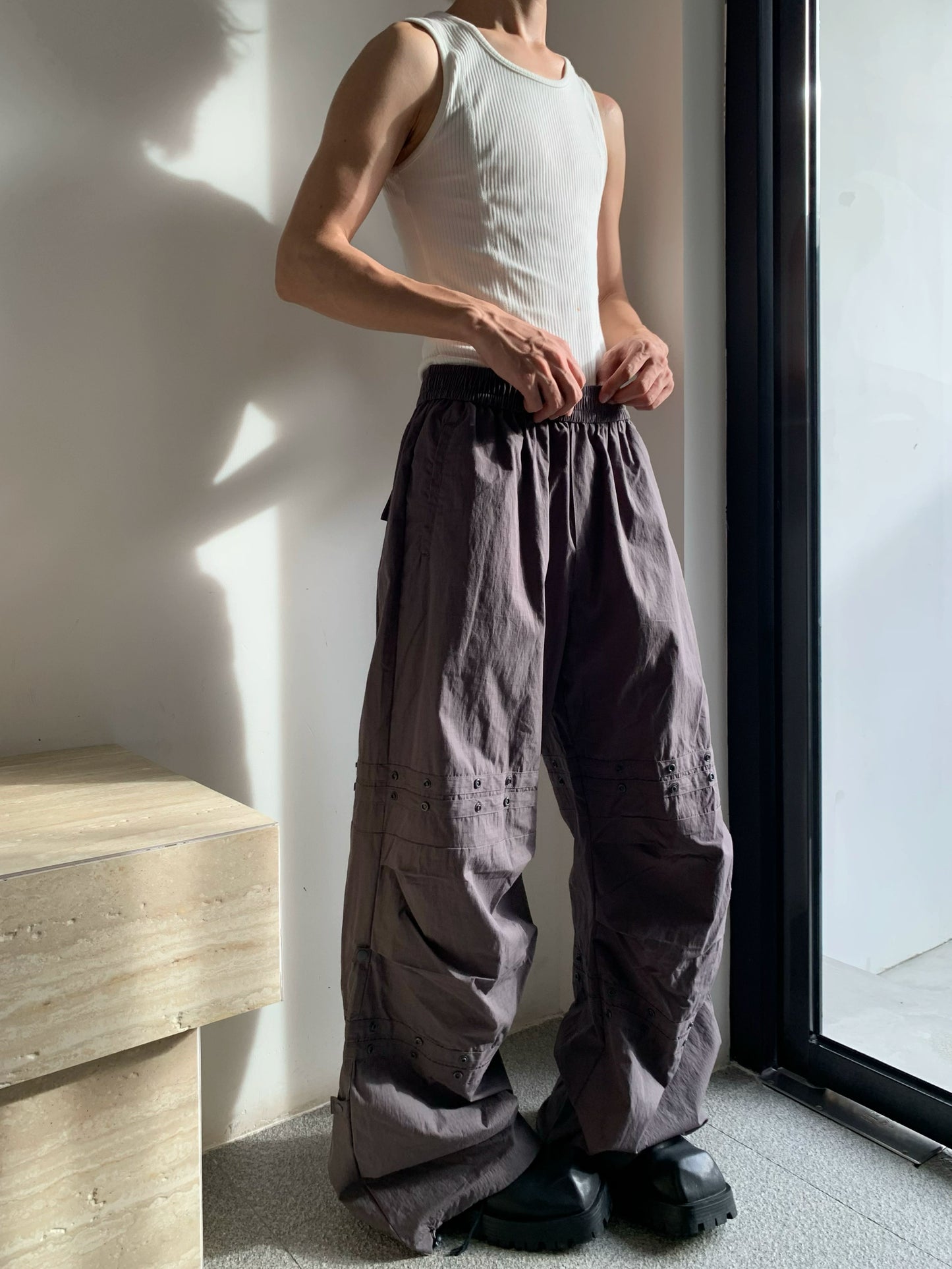 Multi-Layer Deconstructed Draping Wide Leg Pants WN19752