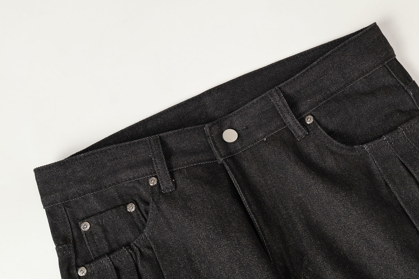 Heavyweight Studs Wide Leg Denim Jeans WN25687