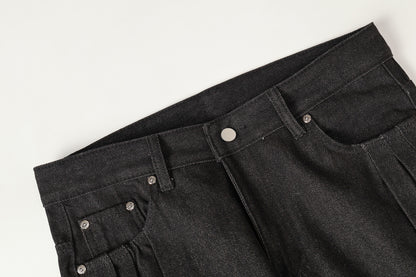 Heavyweight Studs Wide Leg Denim Jeans WN25687