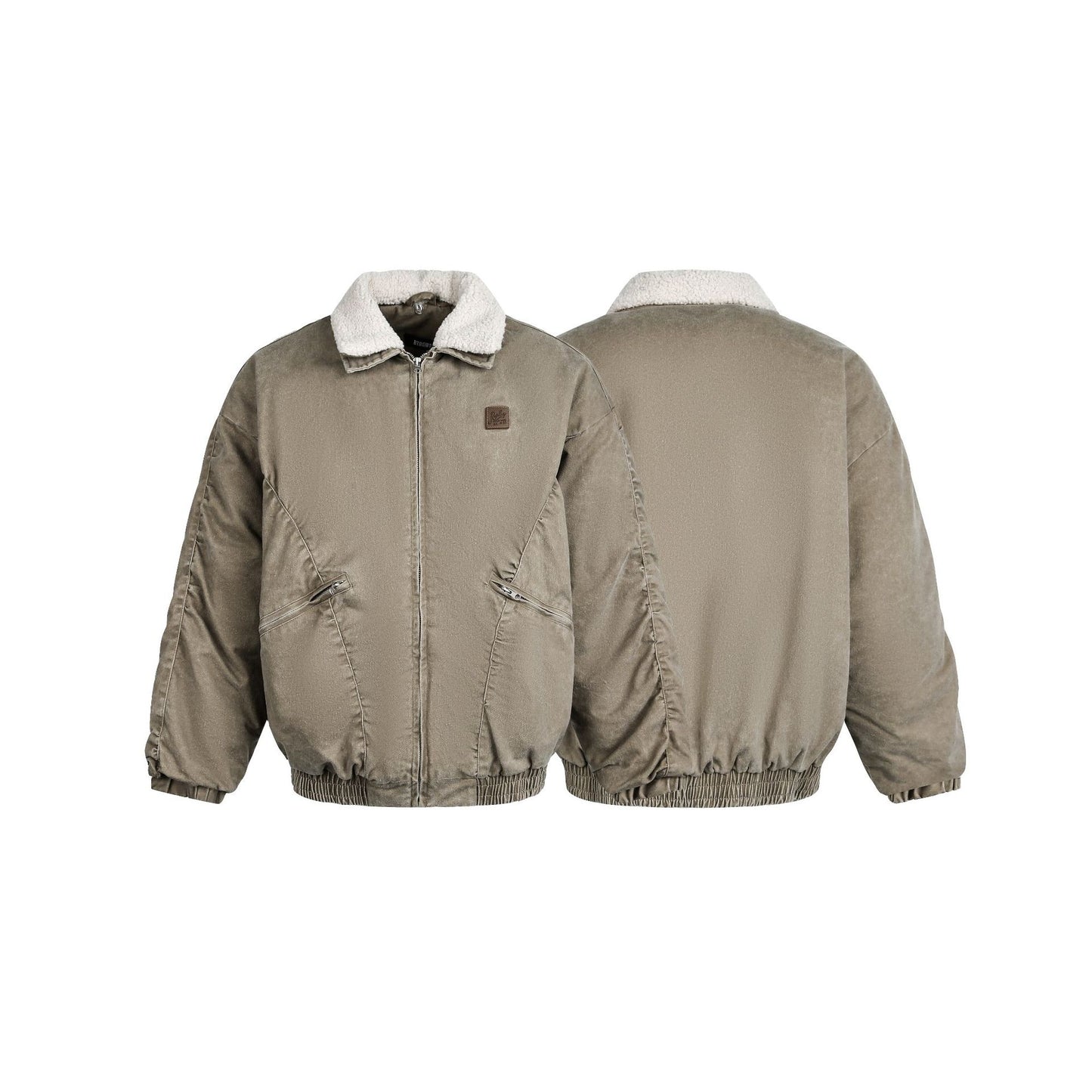 Detachable Fake Fur Collar Washed Puffer Jacket WN21904