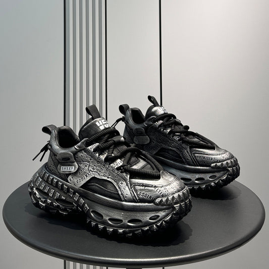 Emboss Rope Thick Sole Dad Sneakers WN24766