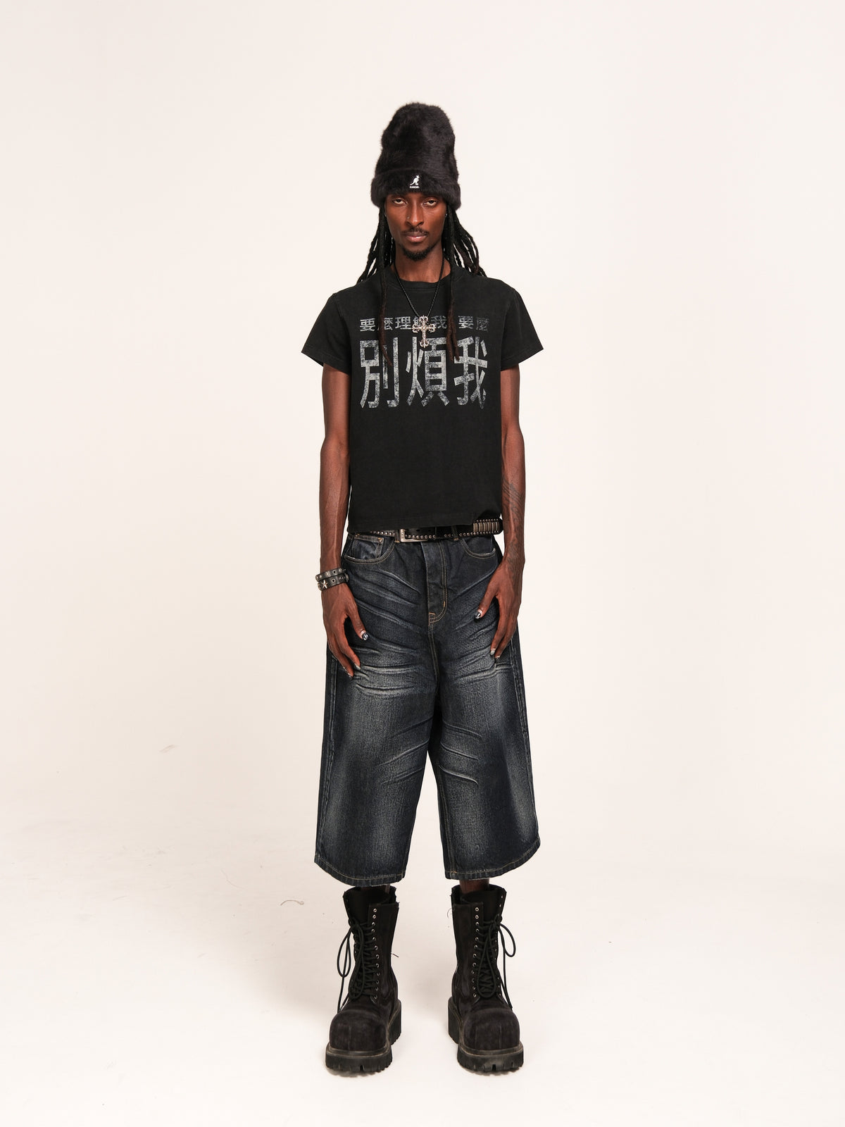 Washed Whisker Denim Half Jeans WN26645