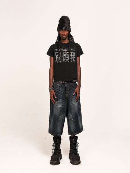 Washed Whisker Denim Half Jeans WN26645