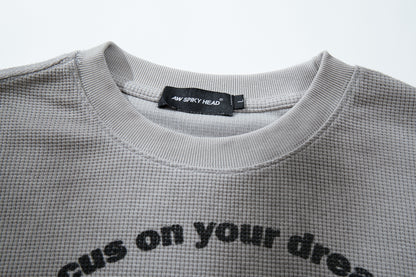 Waffle Figure Graphic Letter Print Short Sleeve T-Shirt WN25484