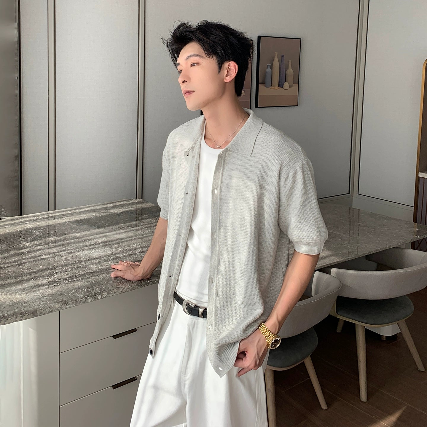 Cotton Short Sleeve Knit Shirt WN20475