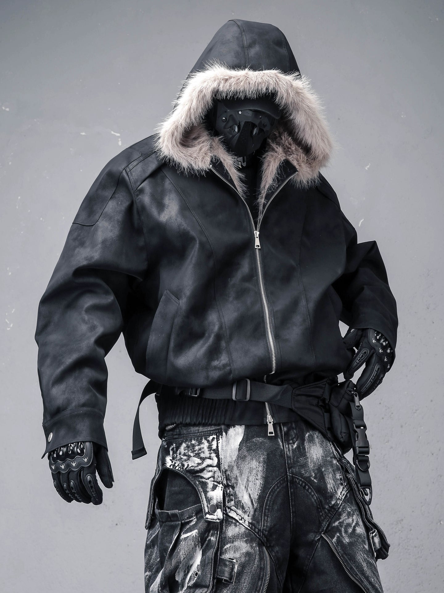 Fake Fur Oversize Hooded Jacket WN22398