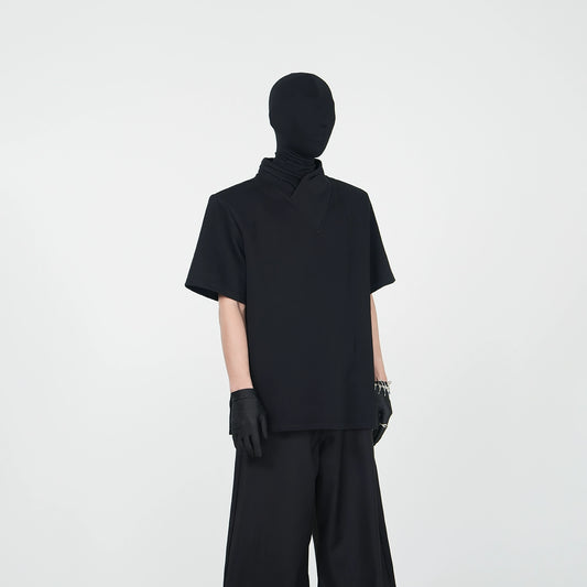 Oversize V-Neck Plain Short Sleeve T-Shirt WN17318