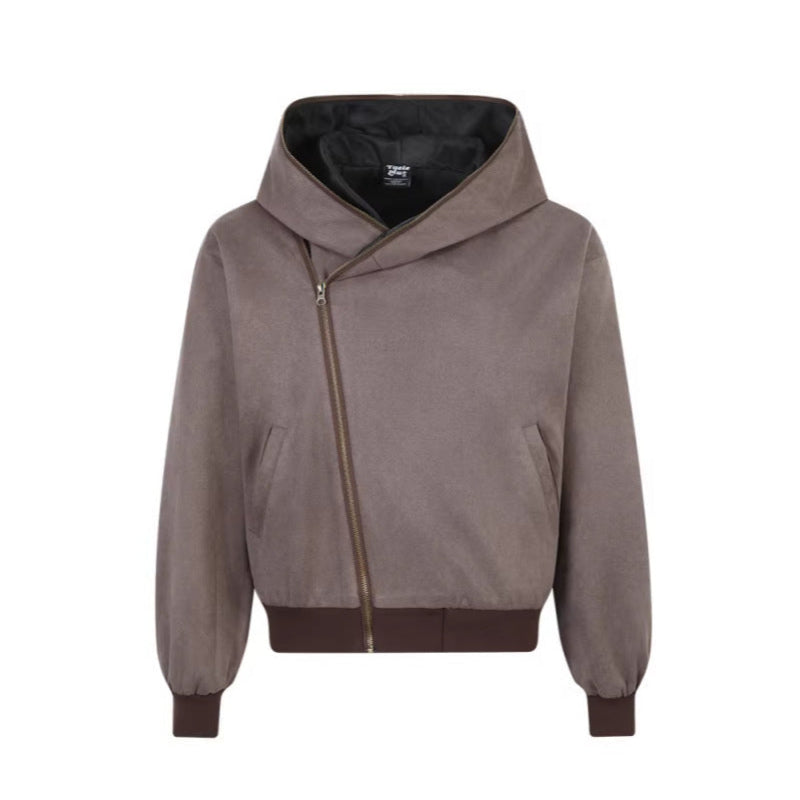Symmetric Cropped Zipper Hoodie WN28034