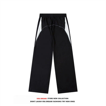 Wide-leg Drawstring Nylon Pants WN5563