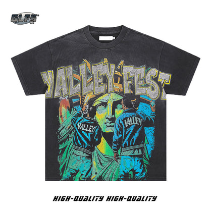 Washed Graffiti Art Short Sleeve T-Shirt WN26584