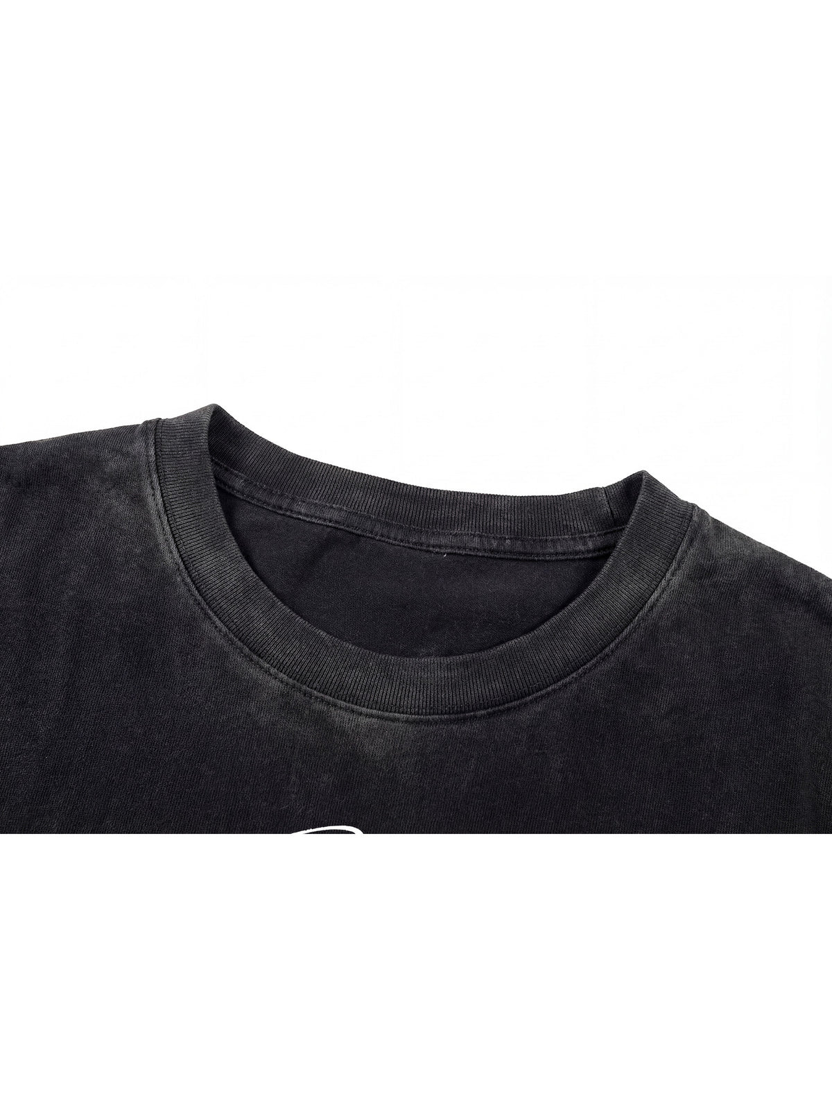 Washed Portrait Letter Print Short Sleeve T-Shirt WN27209